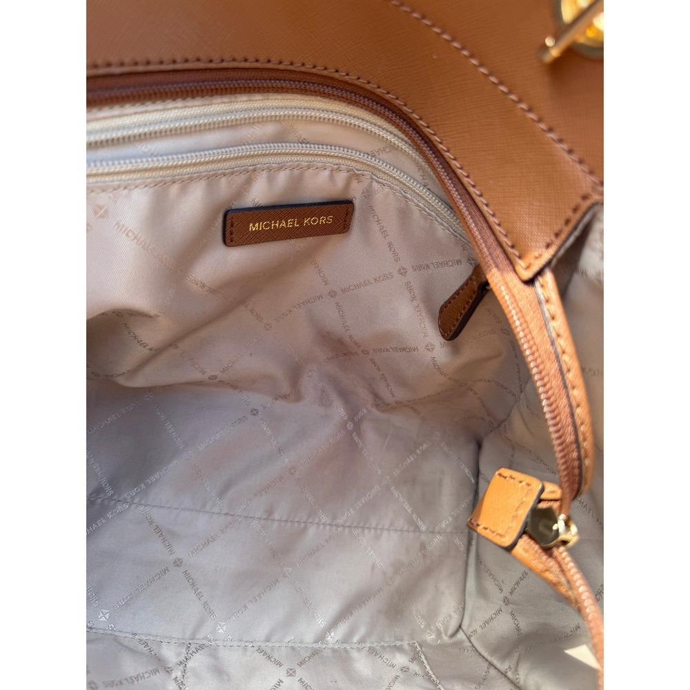 Michael Kors Jet Set Chain Tote Bag Luggage Brown Gold Hardware With Dust Bag - Picture 7 of 10